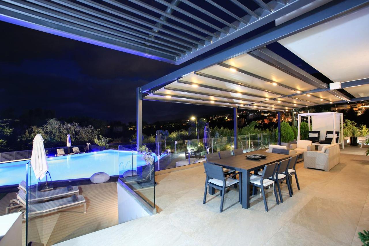 הרסוניסוס Orama Luxury Villa 4 Bedrooms With Private Pool מראה חיצוני תמונה