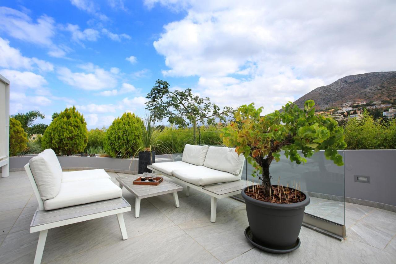 הרסוניסוס Orama Luxury Villa 4 Bedrooms With Private Pool מראה חיצוני תמונה