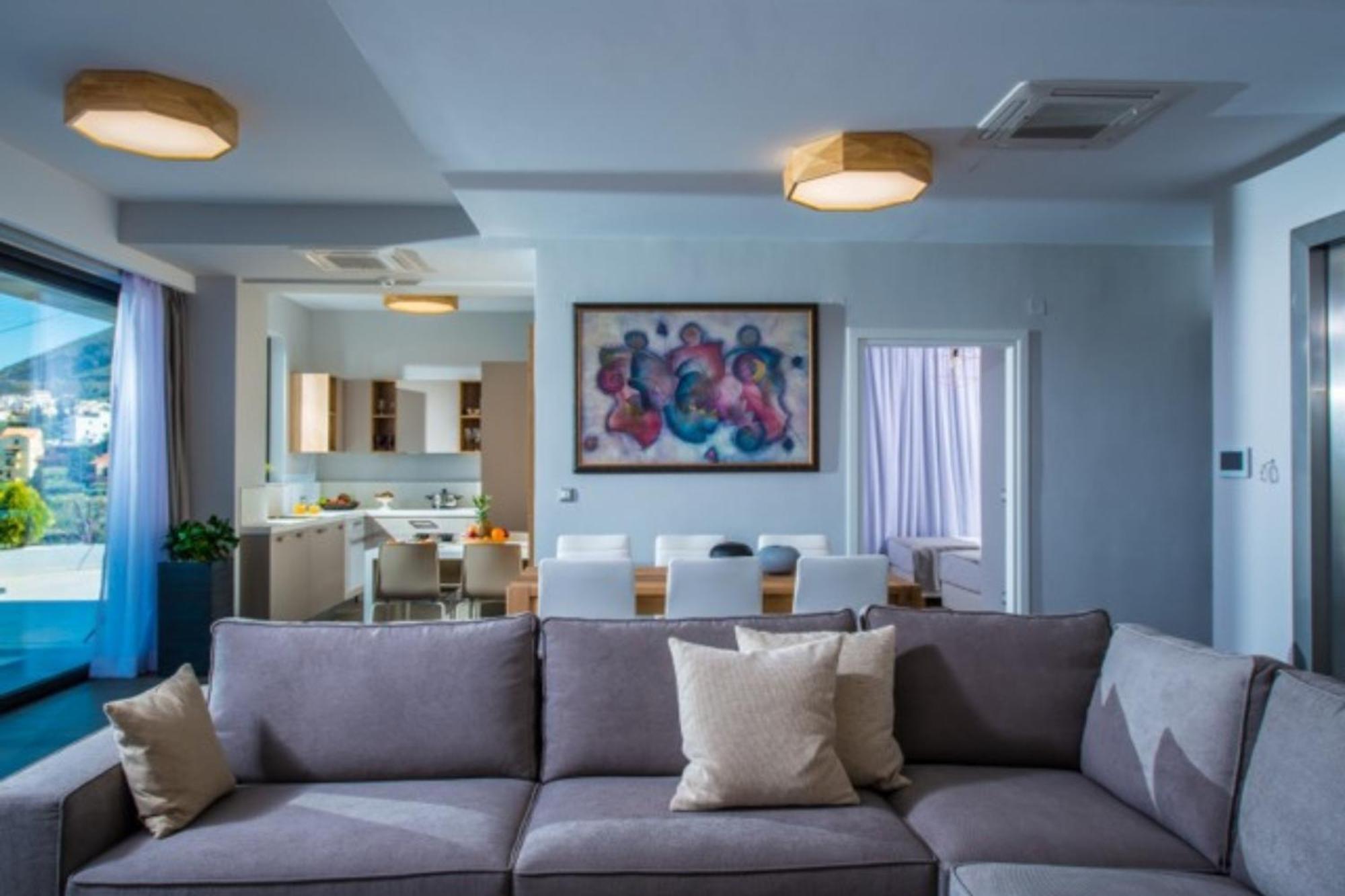 הרסוניסוס Orama Luxury Villa 4 Bedrooms With Private Pool מראה חיצוני תמונה