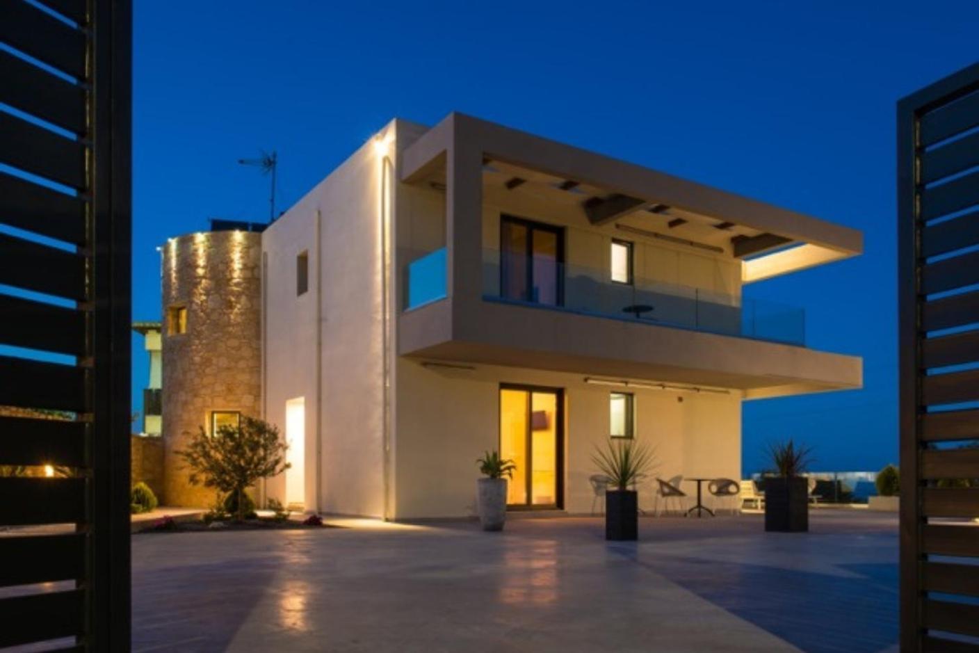 הרסוניסוס Orama Luxury Villa 4 Bedrooms With Private Pool מראה חיצוני תמונה